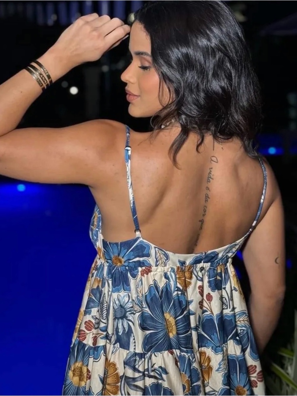 FARM Rio Blue, White & Yellow Floral Maxi Dress - Picture 8 of 8